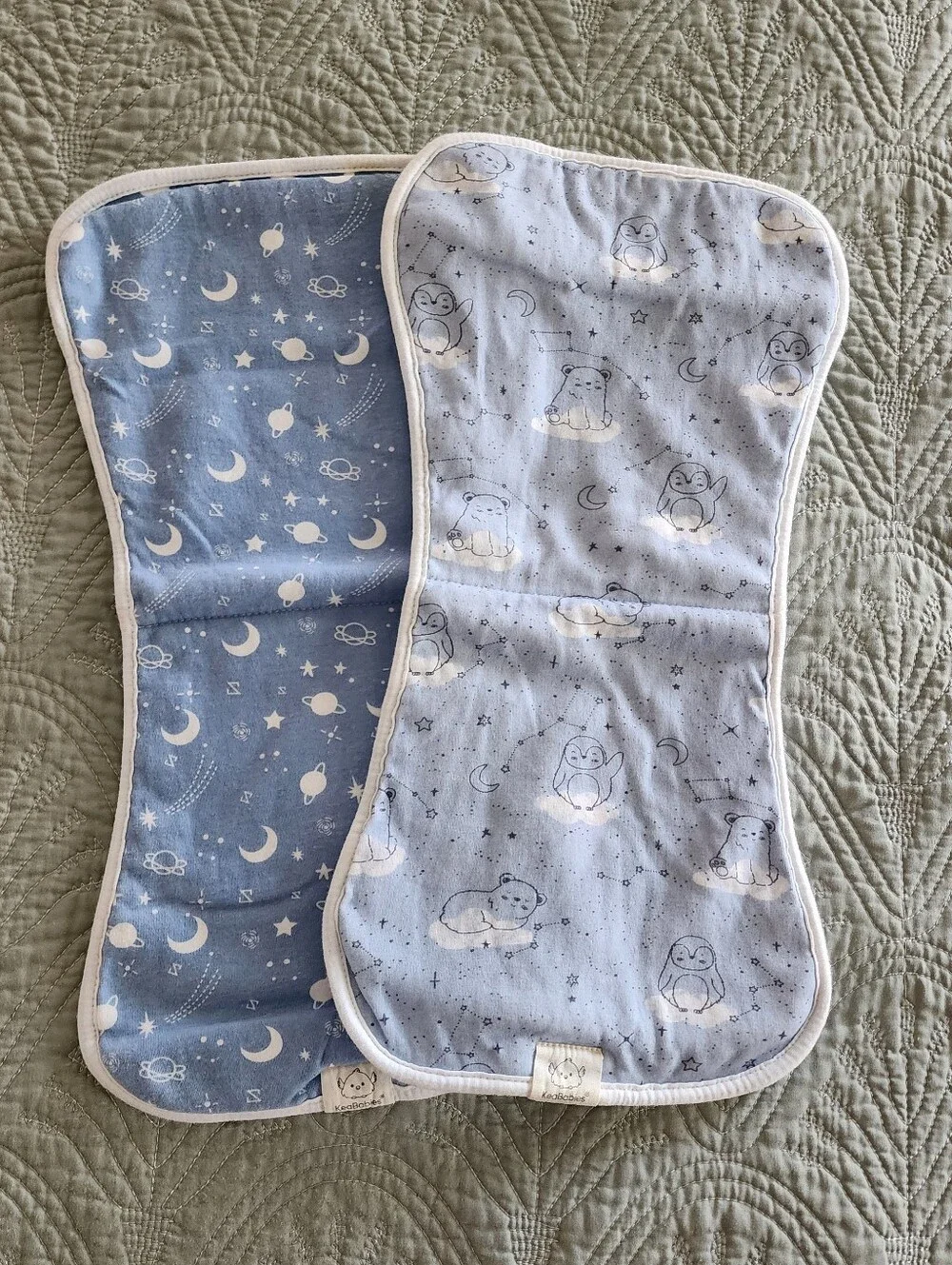 KeaBabies Organic Cotton Lot Of 2 Infant Burp Cloths